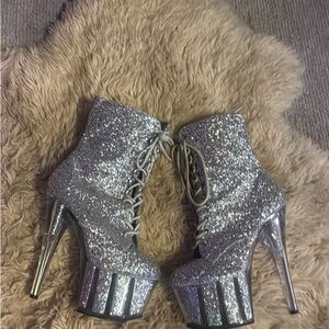 Glitter exotic dancer boots